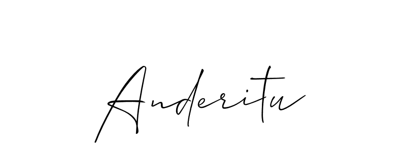 You should practise on your own different ways (Allison_Script) to write your name (Anderitu) in signature. don't let someone else do it for you. Anderitu signature style 2 images and pictures png