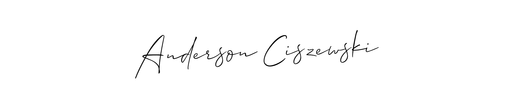 Make a beautiful signature design for name Anderson Ciszewski. With this signature (Allison_Script) style, you can create a handwritten signature for free. Anderson Ciszewski signature style 2 images and pictures png