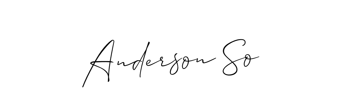 Make a short Anderson So signature style. Manage your documents anywhere anytime using Allison_Script. Create and add eSignatures, submit forms, share and send files easily. Anderson So signature style 2 images and pictures png