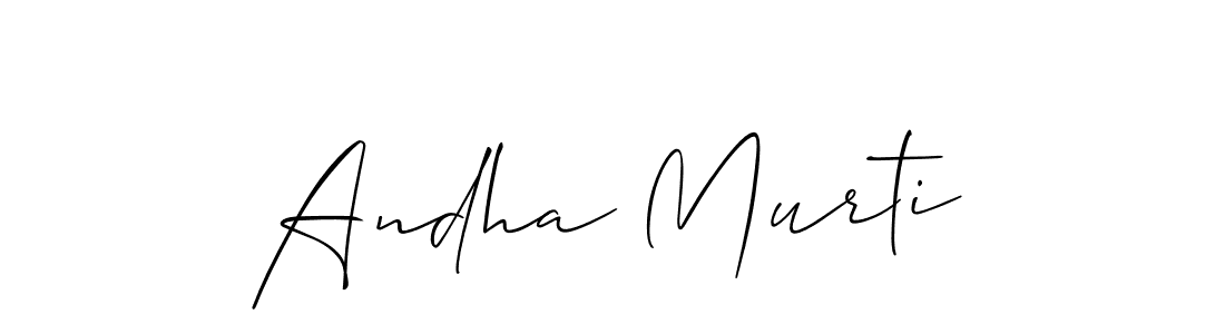 if you are searching for the best signature style for your name Andha Murti. so please give up your signature search. here we have designed multiple signature styles  using Allison_Script. Andha Murti signature style 2 images and pictures png