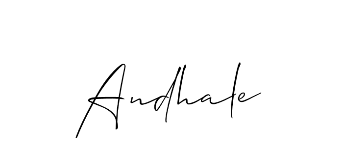 Allison_Script is a professional signature style that is perfect for those who want to add a touch of class to their signature. It is also a great choice for those who want to make their signature more unique. Get Andhale name to fancy signature for free. Andhale signature style 2 images and pictures png