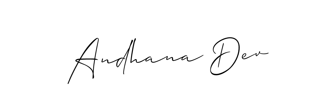Similarly Allison_Script is the best handwritten signature design. Signature creator online .You can use it as an online autograph creator for name Andhana Dev. Andhana Dev signature style 2 images and pictures png