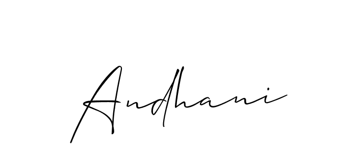 How to make Andhani name signature. Use Allison_Script style for creating short signs online. This is the latest handwritten sign. Andhani signature style 2 images and pictures png