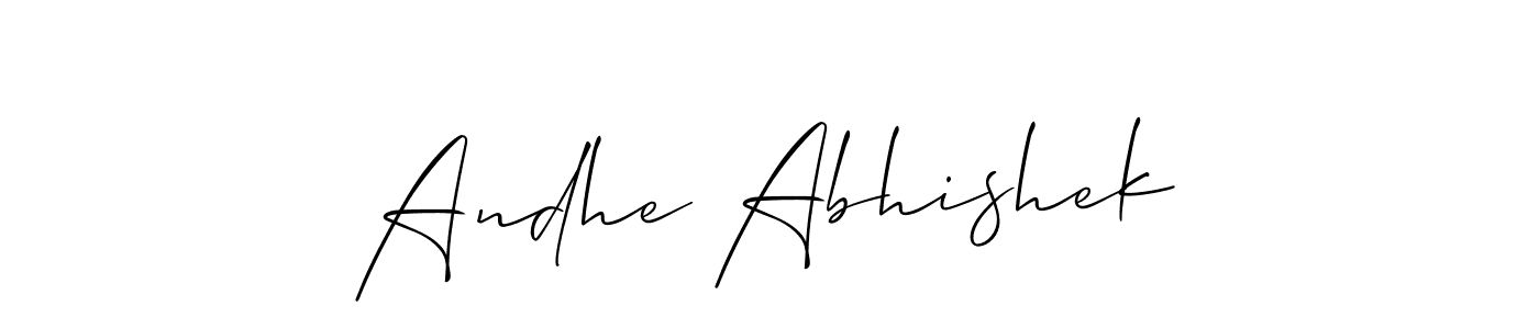 Make a beautiful signature design for name Andhe Abhishek. With this signature (Allison_Script) style, you can create a handwritten signature for free. Andhe Abhishek signature style 2 images and pictures png