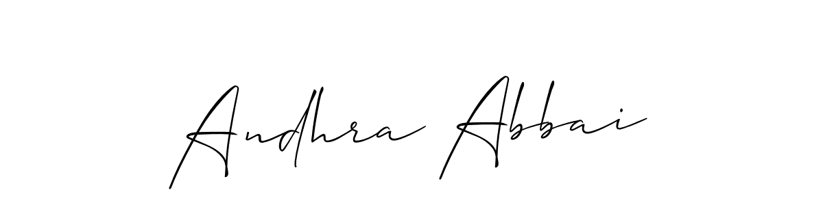 Use a signature maker to create a handwritten signature online. With this signature software, you can design (Allison_Script) your own signature for name Andhra Abbai. Andhra Abbai signature style 2 images and pictures png