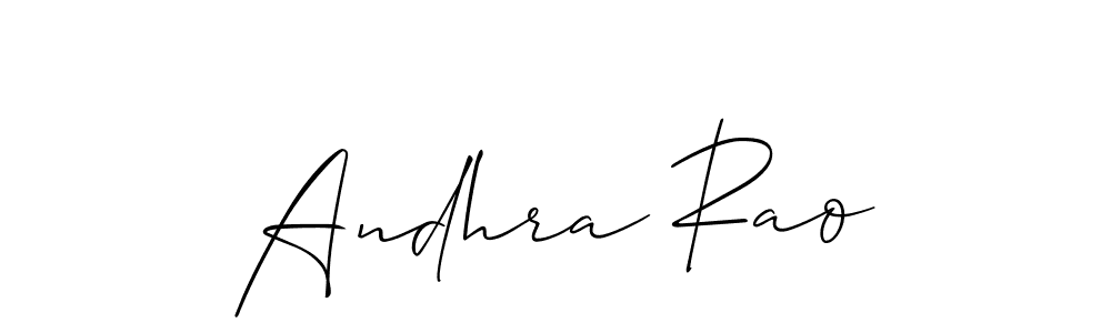 The best way (Allison_Script) to make a short signature is to pick only two or three words in your name. The name Andhra Rao include a total of six letters. For converting this name. Andhra Rao signature style 2 images and pictures png