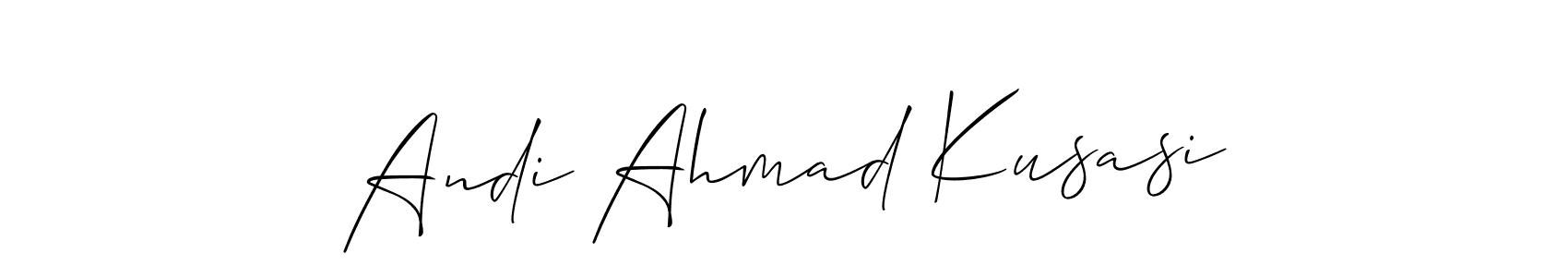 It looks lik you need a new signature style for name Andi Ahmad Kusasi. Design unique handwritten (Allison_Script) signature with our free signature maker in just a few clicks. Andi Ahmad Kusasi signature style 2 images and pictures png