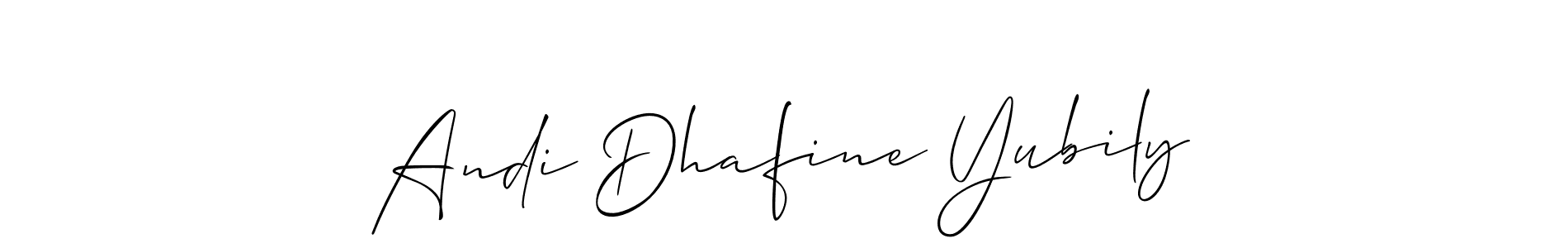 Use a signature maker to create a handwritten signature online. With this signature software, you can design (Allison_Script) your own signature for name Andi Dhafine Yubily. Andi Dhafine Yubily signature style 2 images and pictures png