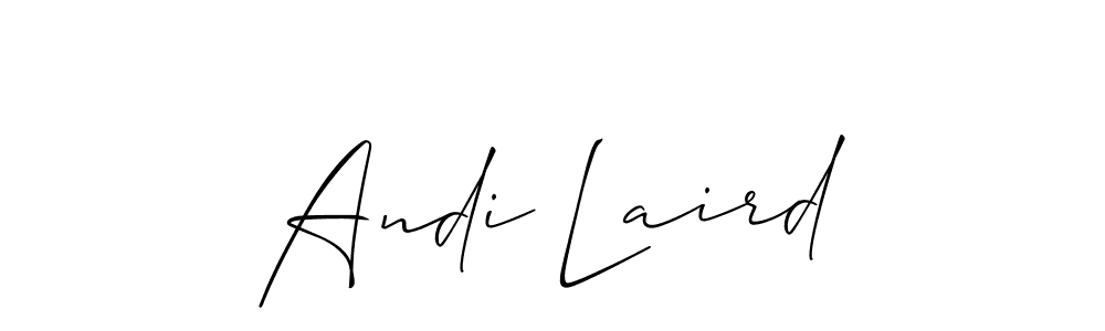 You should practise on your own different ways (Allison_Script) to write your name (Andi Laird) in signature. don't let someone else do it for you. Andi Laird signature style 2 images and pictures png