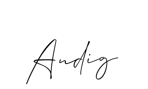 Use a signature maker to create a handwritten signature online. With this signature software, you can design (Allison_Script) your own signature for name Andig. Andig signature style 2 images and pictures png