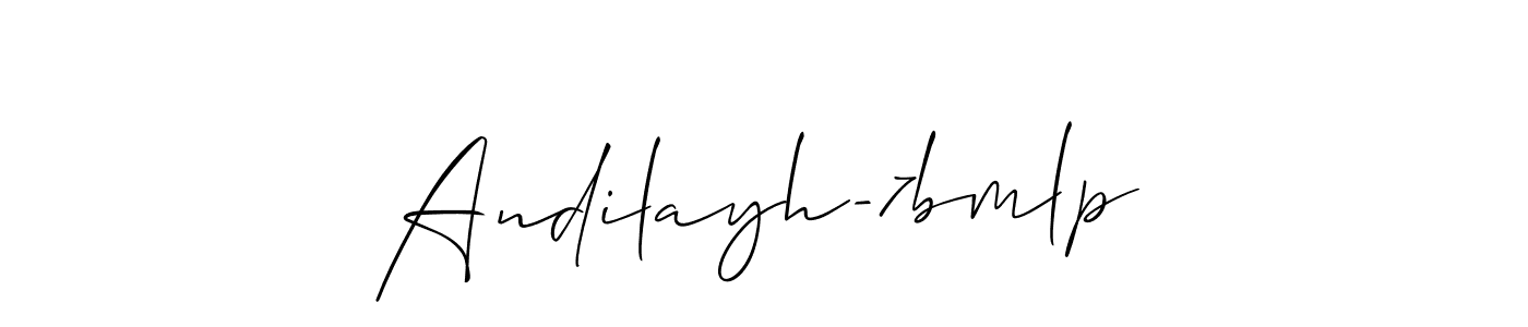 You should practise on your own different ways (Allison_Script) to write your name (Andilayh-7bmlp) in signature. don't let someone else do it for you. Andilayh-7bmlp signature style 2 images and pictures png