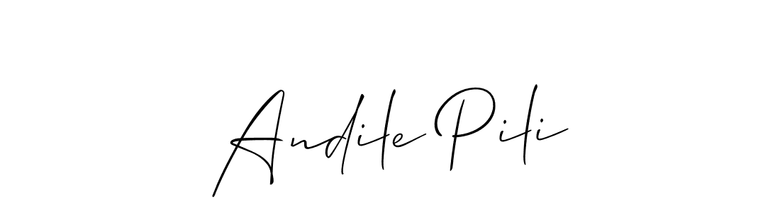 How to Draw Andile Pili signature style? Allison_Script is a latest design signature styles for name Andile Pili. Andile Pili signature style 2 images and pictures png