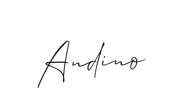 Use a signature maker to create a handwritten signature online. With this signature software, you can design (Allison_Script) your own signature for name Andino. Andino signature style 2 images and pictures png