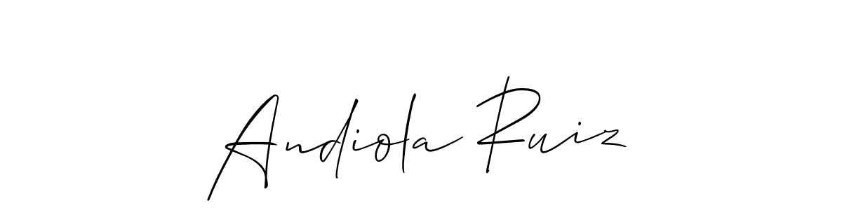 if you are searching for the best signature style for your name Andiola Ruiz. so please give up your signature search. here we have designed multiple signature styles  using Allison_Script. Andiola Ruiz signature style 2 images and pictures png