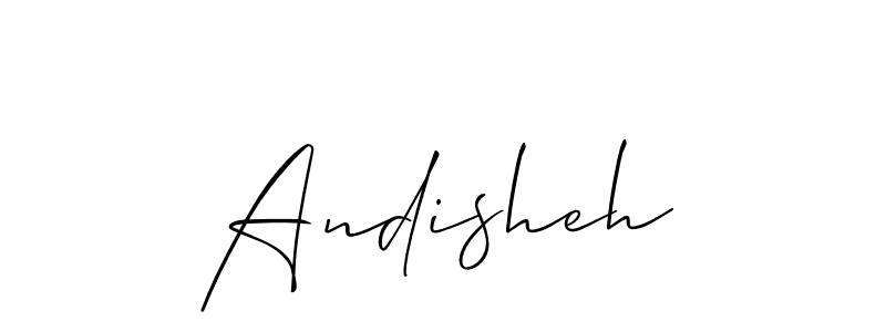 How to make Andisheh signature? Allison_Script is a professional autograph style. Create handwritten signature for Andisheh name. Andisheh signature style 2 images and pictures png