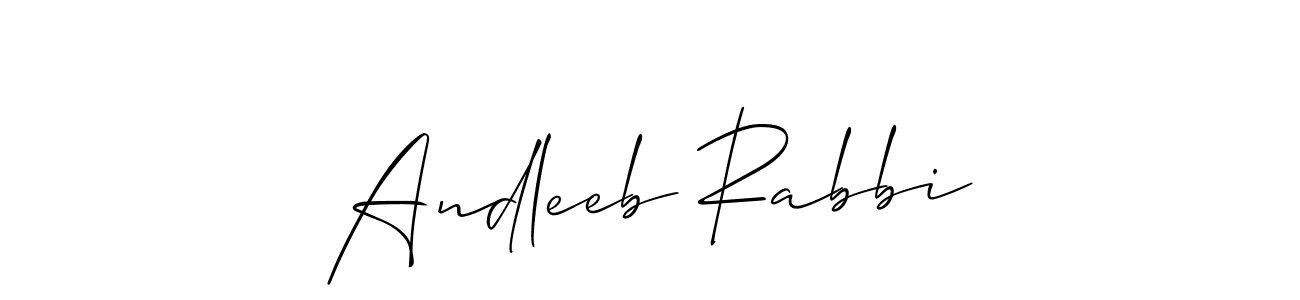 Make a beautiful signature design for name Andleeb Rabbi. With this signature (Allison_Script) style, you can create a handwritten signature for free. Andleeb Rabbi signature style 2 images and pictures png