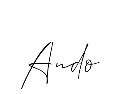 Best and Professional Signature Style for Ando. Allison_Script Best Signature Style Collection. Ando signature style 2 images and pictures png