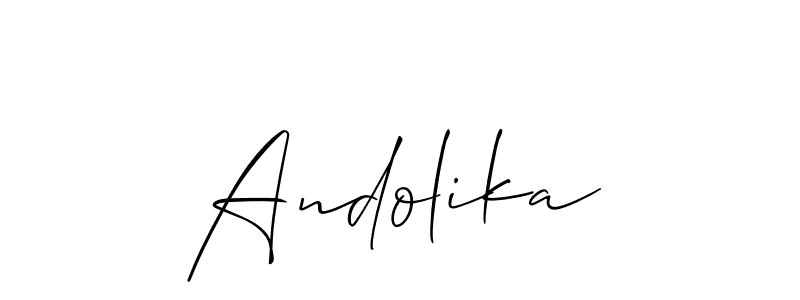 Use a signature maker to create a handwritten signature online. With this signature software, you can design (Allison_Script) your own signature for name Andolika. Andolika signature style 2 images and pictures png