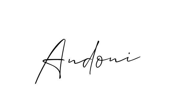 It looks lik you need a new signature style for name Andoni. Design unique handwritten (Allison_Script) signature with our free signature maker in just a few clicks. Andoni signature style 2 images and pictures png