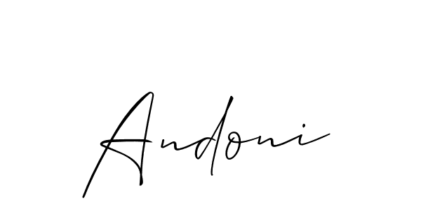 You should practise on your own different ways (Allison_Script) to write your name (Andoni) in signature. don't let someone else do it for you. Andoni signature style 2 images and pictures png