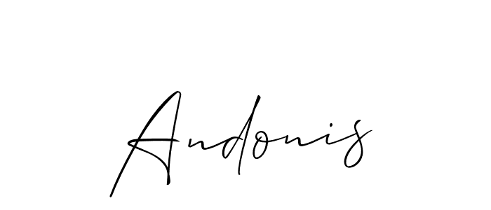 Make a beautiful signature design for name Andonis. With this signature (Allison_Script) style, you can create a handwritten signature for free. Andonis signature style 2 images and pictures png