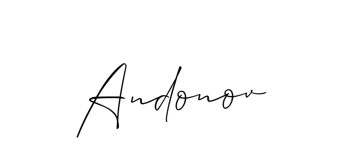 Also we have Andonov name is the best signature style. Create professional handwritten signature collection using Allison_Script autograph style. Andonov signature style 2 images and pictures png