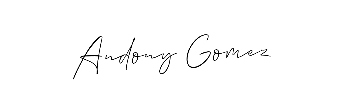 Design your own signature with our free online signature maker. With this signature software, you can create a handwritten (Allison_Script) signature for name Andony Gomez. Andony Gomez signature style 2 images and pictures png
