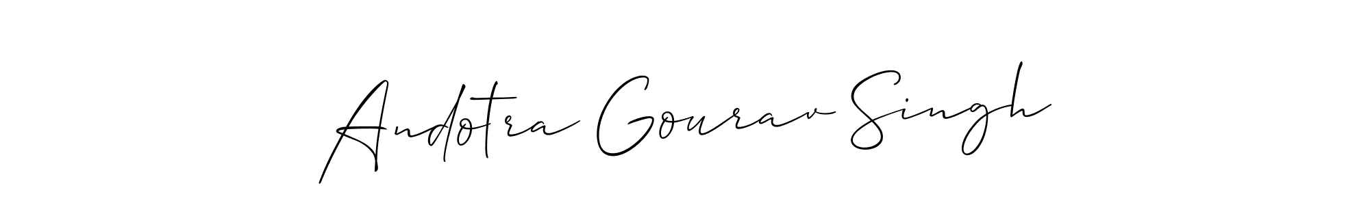 How to make Andotra Gourav Singh signature? Allison_Script is a professional autograph style. Create handwritten signature for Andotra Gourav Singh name. Andotra Gourav Singh signature style 2 images and pictures png