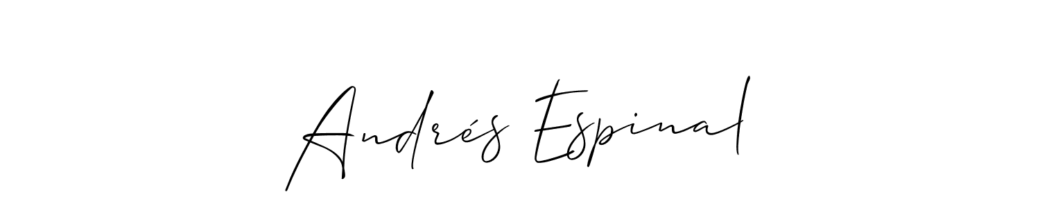 Make a beautiful signature design for name Andrés Espinal. With this signature (Allison_Script) style, you can create a handwritten signature for free. Andrés Espinal signature style 2 images and pictures png