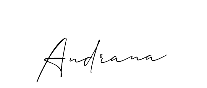 How to make Andrana signature? Allison_Script is a professional autograph style. Create handwritten signature for Andrana name. Andrana signature style 2 images and pictures png