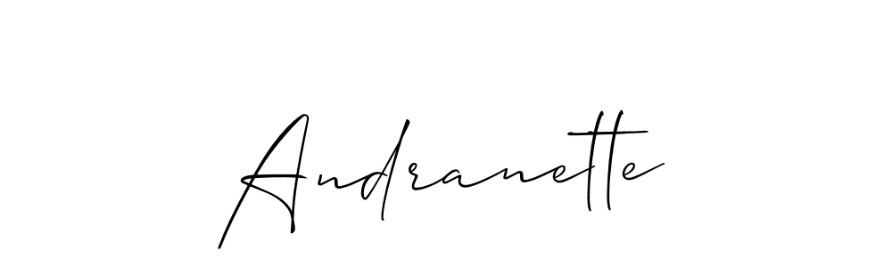 Create a beautiful signature design for name Andranette. With this signature (Allison_Script) fonts, you can make a handwritten signature for free. Andranette signature style 2 images and pictures png