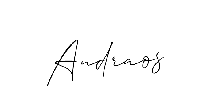 Create a beautiful signature design for name Andraos. With this signature (Allison_Script) fonts, you can make a handwritten signature for free. Andraos signature style 2 images and pictures png