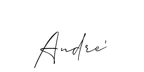 The best way (Allison_Script) to make a short signature is to pick only two or three words in your name. The name Andre' include a total of six letters. For converting this name. Andre' signature style 2 images and pictures png