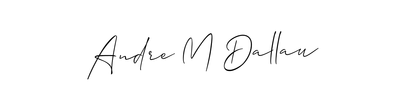 How to make Andre M Dallau name signature. Use Allison_Script style for creating short signs online. This is the latest handwritten sign. Andre M Dallau signature style 2 images and pictures png