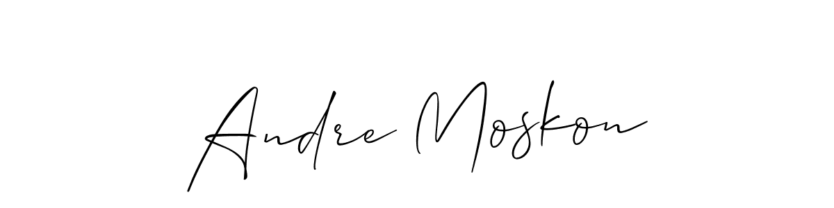 You should practise on your own different ways (Allison_Script) to write your name (Andre Moskon) in signature. don't let someone else do it for you. Andre Moskon signature style 2 images and pictures png