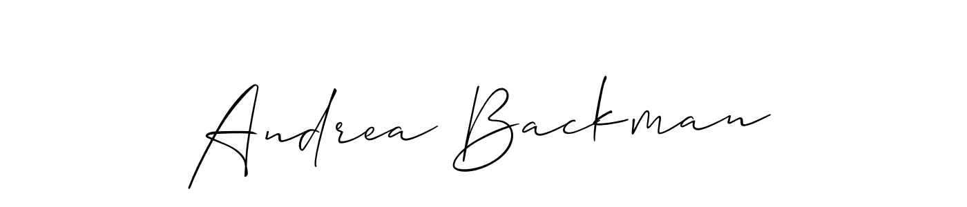 Allison_Script is a professional signature style that is perfect for those who want to add a touch of class to their signature. It is also a great choice for those who want to make their signature more unique. Get Andrea Backman name to fancy signature for free. Andrea Backman signature style 2 images and pictures png