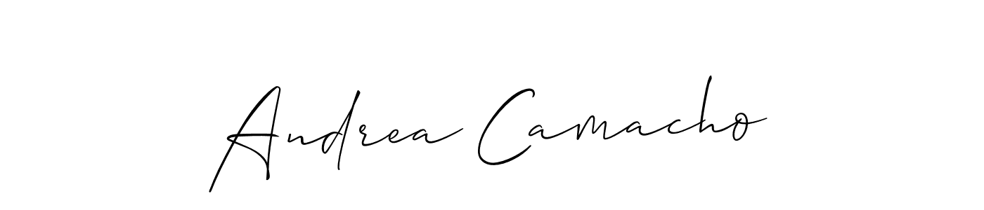 Create a beautiful signature design for name Andrea Camacho. With this signature (Allison_Script) fonts, you can make a handwritten signature for free. Andrea Camacho signature style 2 images and pictures png