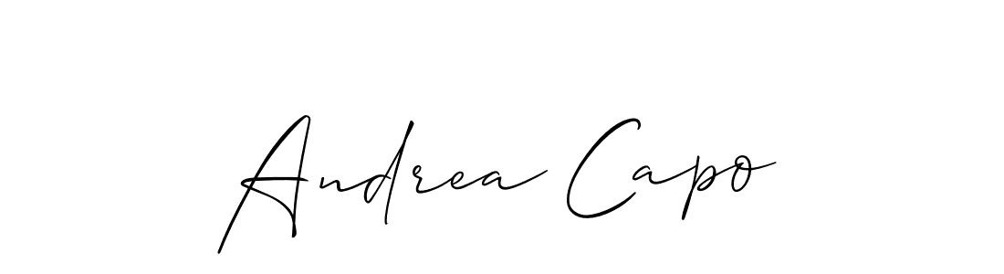 Use a signature maker to create a handwritten signature online. With this signature software, you can design (Allison_Script) your own signature for name Andrea Capo. Andrea Capo signature style 2 images and pictures png