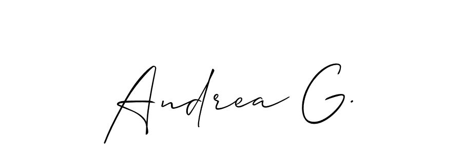 Create a beautiful signature design for name Andrea G.. With this signature (Allison_Script) fonts, you can make a handwritten signature for free. Andrea G. signature style 2 images and pictures png