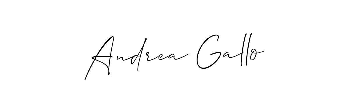 How to make Andrea Gallo name signature. Use Allison_Script style for creating short signs online. This is the latest handwritten sign. Andrea Gallo signature style 2 images and pictures png