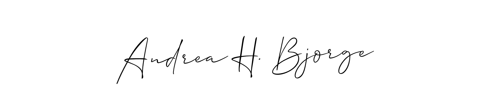 You should practise on your own different ways (Allison_Script) to write your name (Andrea H. Bjorge) in signature. don't let someone else do it for you. Andrea H. Bjorge signature style 2 images and pictures png