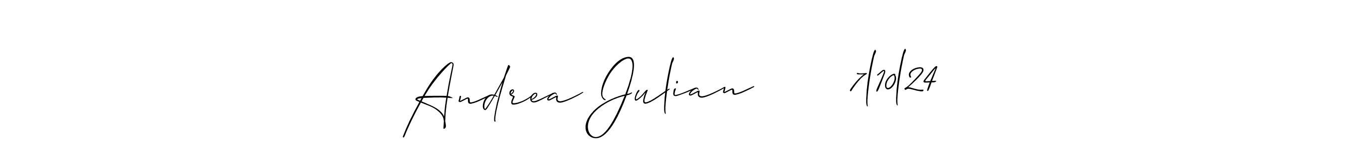 You should practise on your own different ways (Allison_Script) to write your name (Andrea Julian       7l10l24) in signature. don't let someone else do it for you. Andrea Julian       7l10l24 signature style 2 images and pictures png