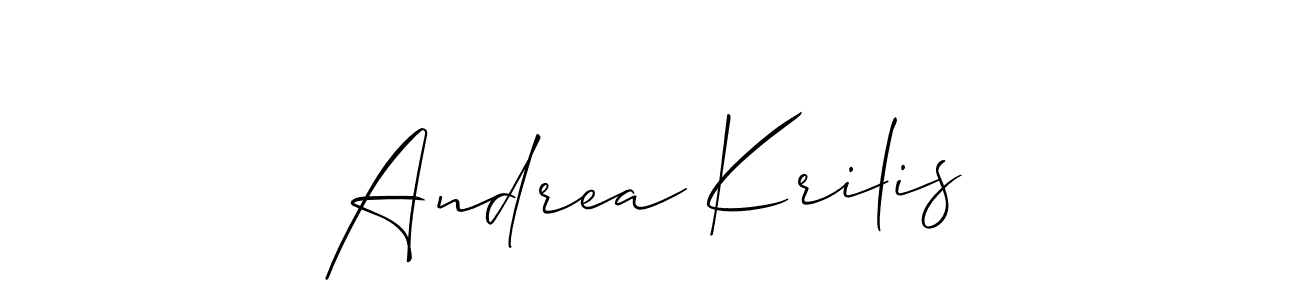 How to make Andrea Krilis name signature. Use Allison_Script style for creating short signs online. This is the latest handwritten sign. Andrea Krilis signature style 2 images and pictures png