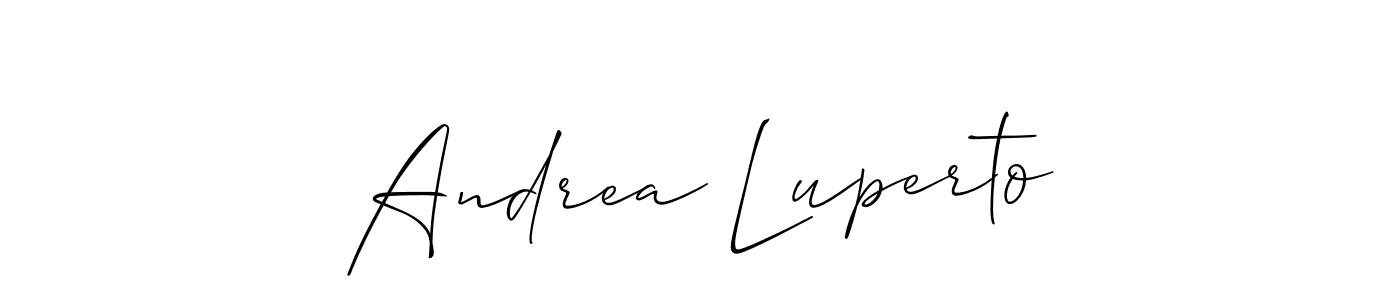 Make a short Andrea Luperto signature style. Manage your documents anywhere anytime using Allison_Script. Create and add eSignatures, submit forms, share and send files easily. Andrea Luperto signature style 2 images and pictures png