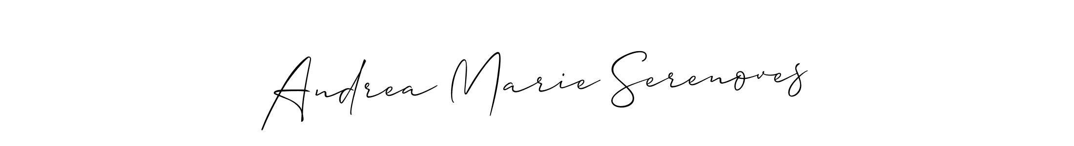 Create a beautiful signature design for name Andrea Marie Serenoves. With this signature (Allison_Script) fonts, you can make a handwritten signature for free. Andrea Marie Serenoves signature style 2 images and pictures png