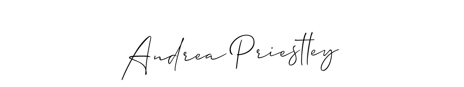 How to make Andrea Priestley name signature. Use Allison_Script style for creating short signs online. This is the latest handwritten sign. Andrea Priestley signature style 2 images and pictures png