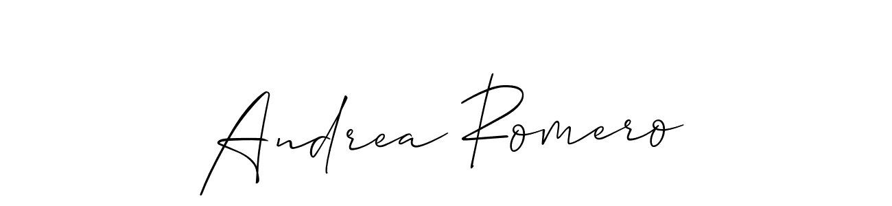 Create a beautiful signature design for name Andrea Romero. With this signature (Allison_Script) fonts, you can make a handwritten signature for free. Andrea Romero signature style 2 images and pictures png