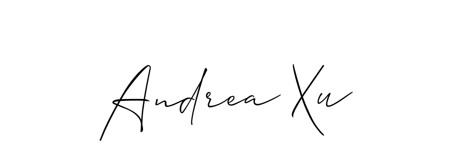 Create a beautiful signature design for name Andrea Xu. With this signature (Allison_Script) fonts, you can make a handwritten signature for free. Andrea Xu signature style 2 images and pictures png