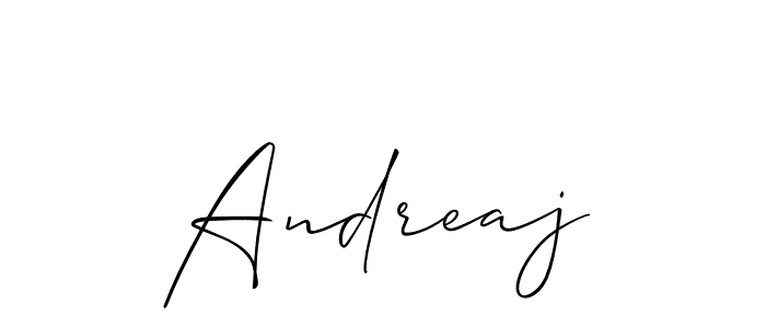 Allison_Script is a professional signature style that is perfect for those who want to add a touch of class to their signature. It is also a great choice for those who want to make their signature more unique. Get Andreaj name to fancy signature for free. Andreaj signature style 2 images and pictures png