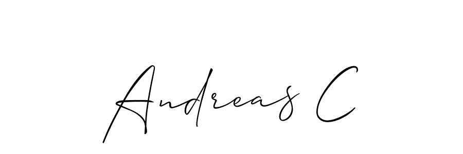 How to make Andreas C signature? Allison_Script is a professional autograph style. Create handwritten signature for Andreas C name. Andreas C signature style 2 images and pictures png